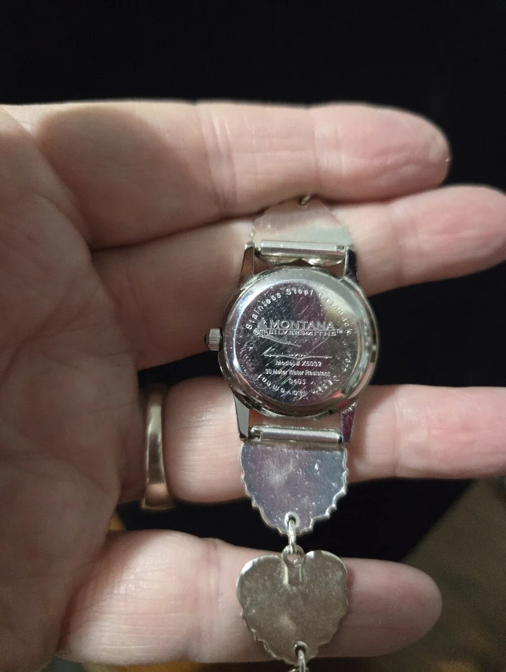 Vintage Two-Tone Heart Link Women's Bracelet Watch - Gold & Silver